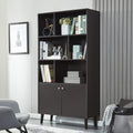 Modern Wooden Bookcase with 2 Doors and 6 Storage Cabinet Q2054