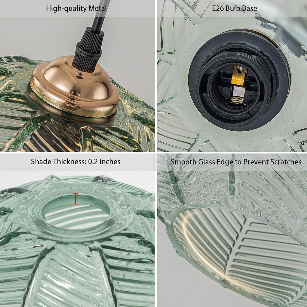 Green Glass Pendant Light Fixtures 2-Pack P956735