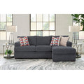 Charcoal Two Piece Sectional Sofa with Three Throw Pillows R4627