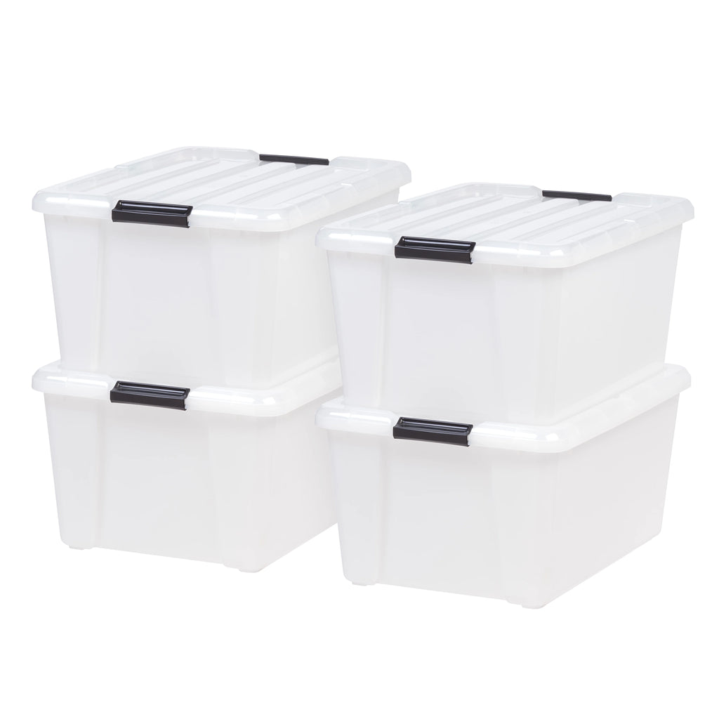 45 Qt Pearl Latch Storage Bin with Lid, Set of 4 V35318