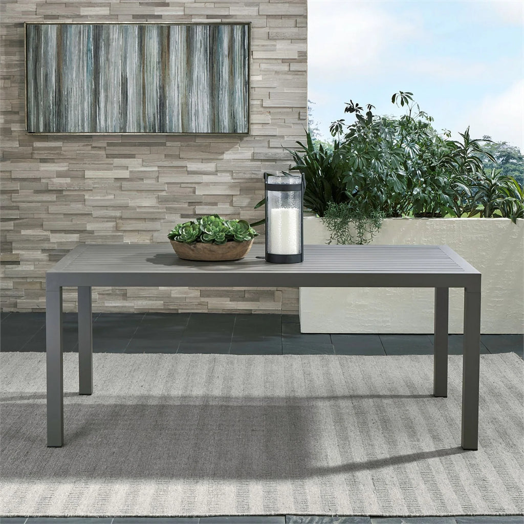 72"W Aluminum Outdoor Rectangular Leg Table K49348