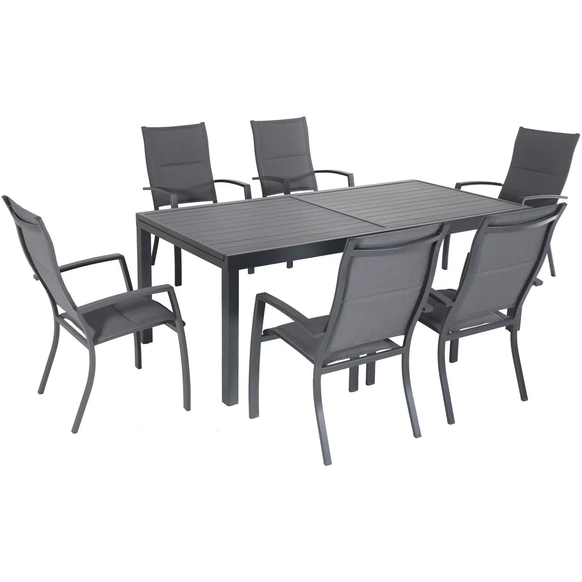 7-Piece Gray Aluminum Outdoor Dining Set I55051