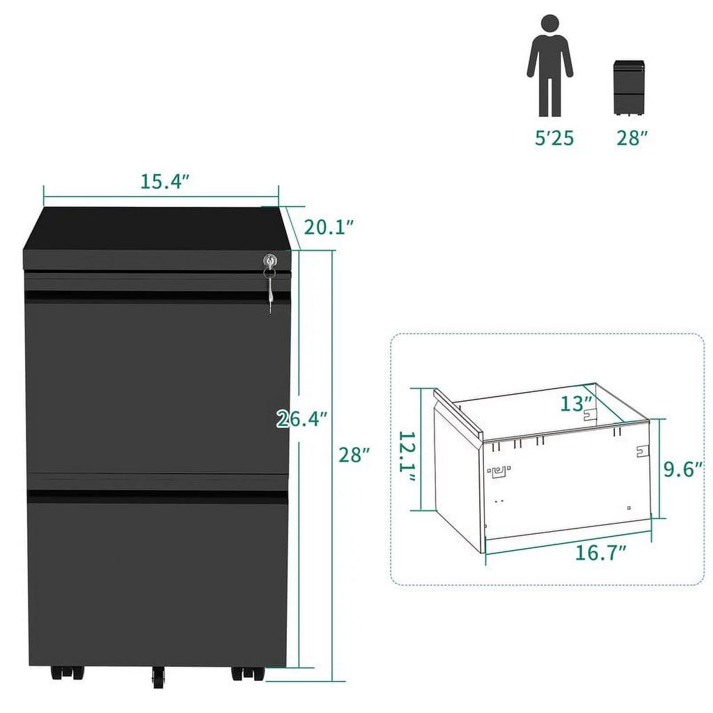 2-Drawer Locking Steel File Cabinet T37866