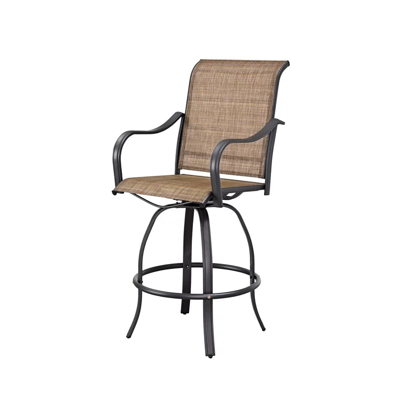 8-Piece Beige Black Metal Outdoor Dining Set A227
