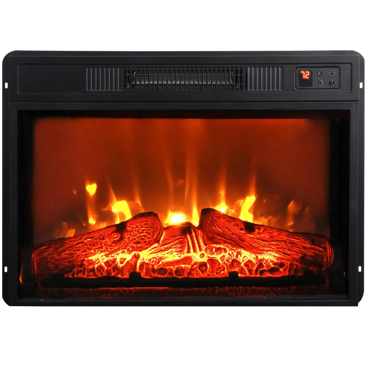 Gray Fireplace TV Stand with 23" Electric Fireplace and Storage Cabinet L3154