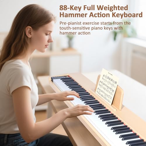 88 Key Weighted Hammer Action Digital Piano with Stand H107475