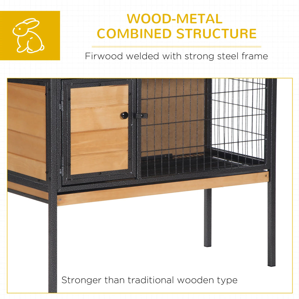 Wooden Rabbit House with Roof Q3968