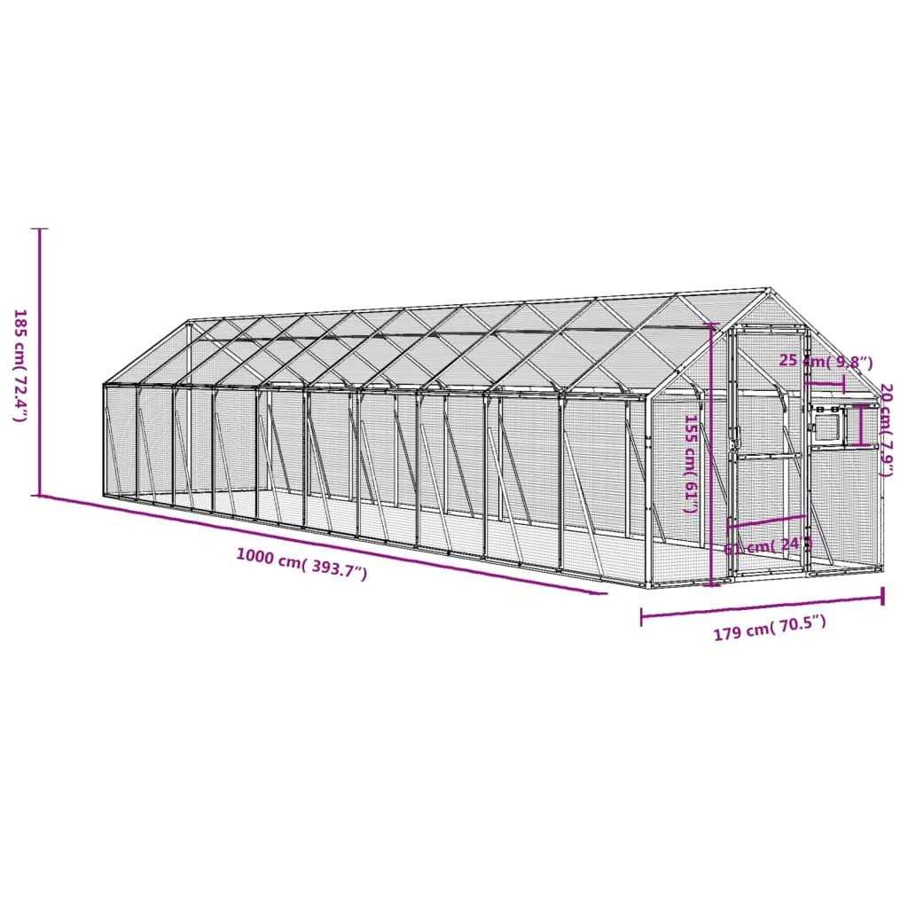 Silver 179x100x185 cm Aluminium B942