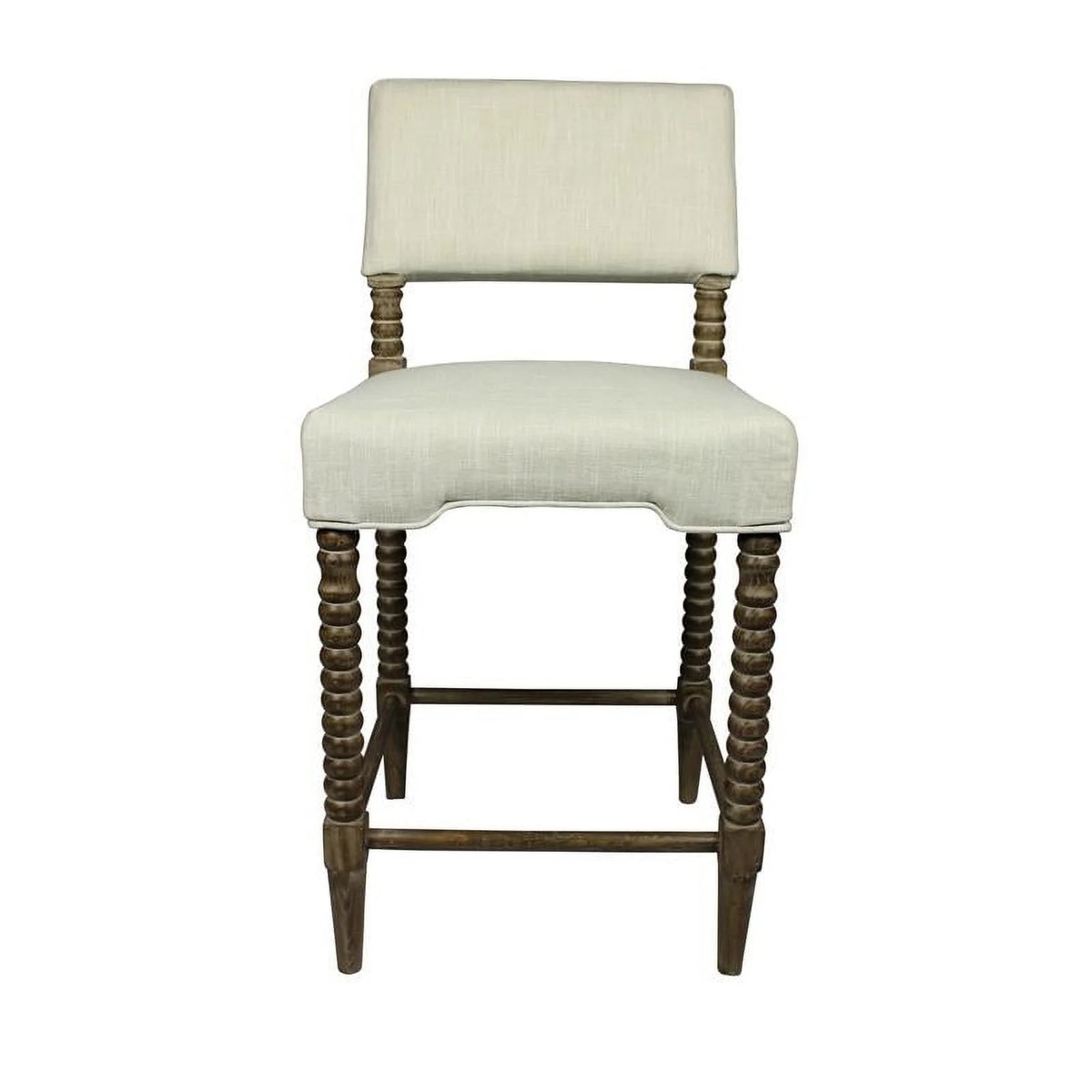 41" Fabric & Wood Counter Stool Set of 2 K598049