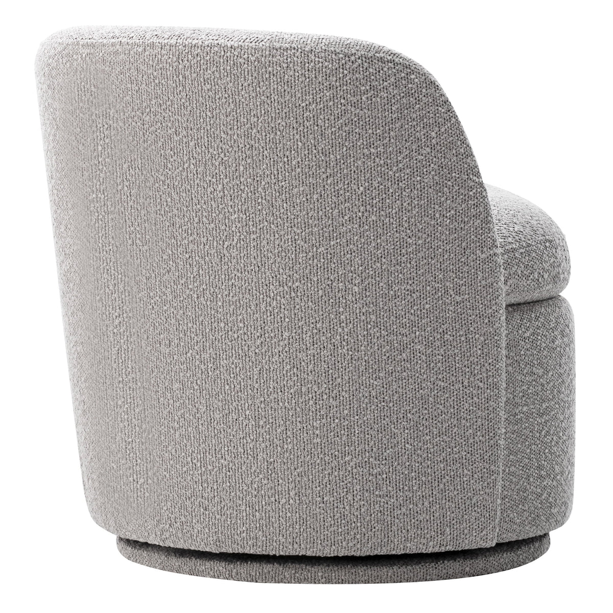 White Boucle Fabric Barrel Accent Chair E452