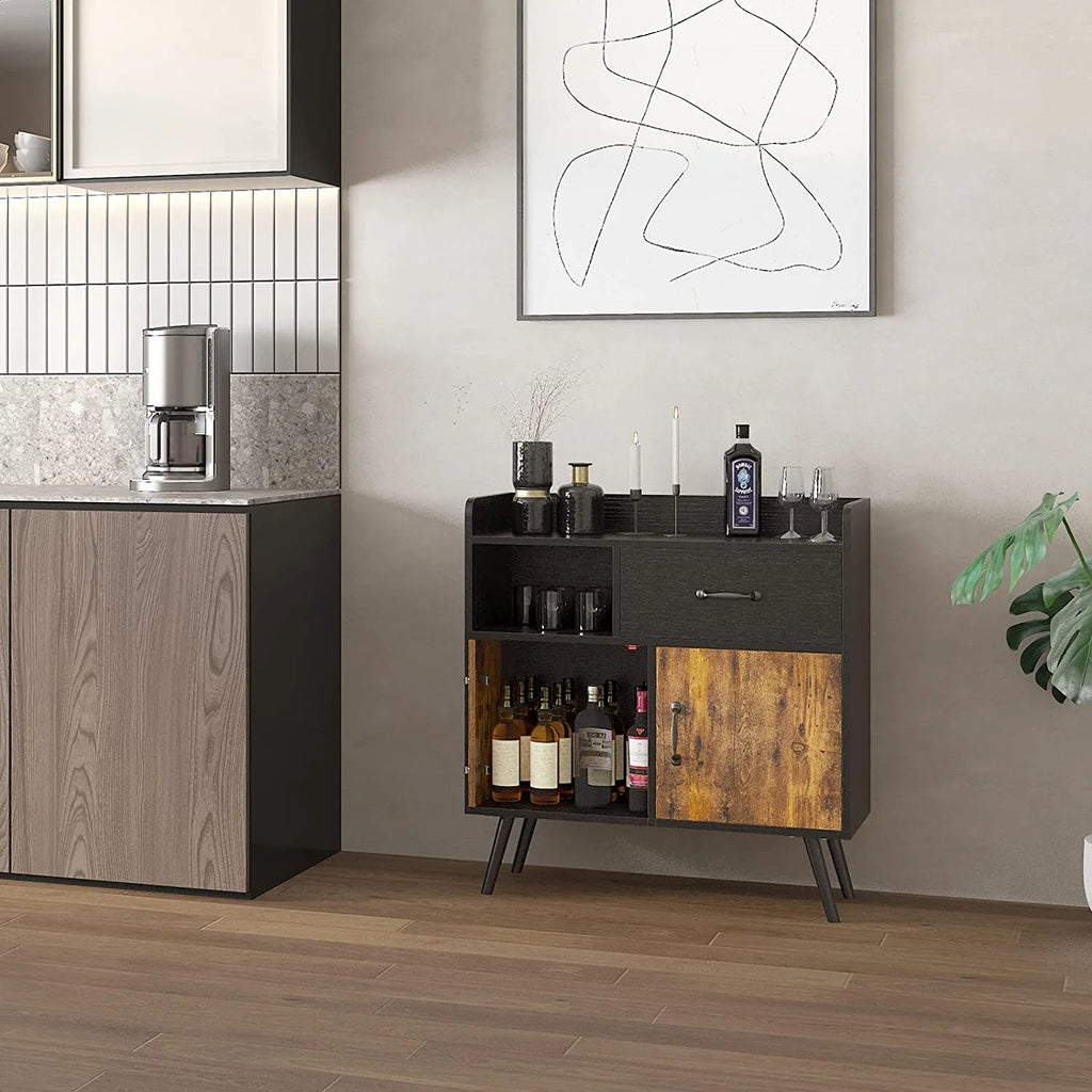 Cabinet with 1 Drawer 2 Doors 1 Open Shelves Free Standing Cupboard with 4 Legs G903649