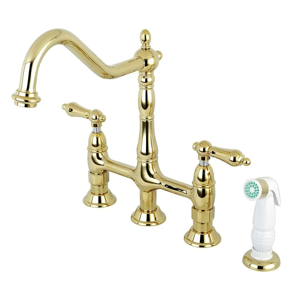 Satin Nickel Kitchen Faucet with Side Sprayer T89767