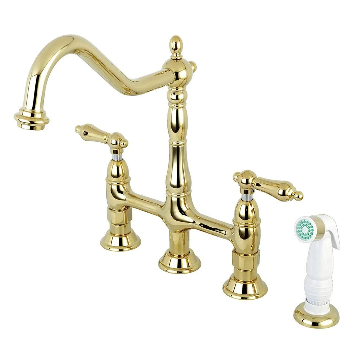 Satin Nickel Kitchen Faucet with Side Sprayer T89767