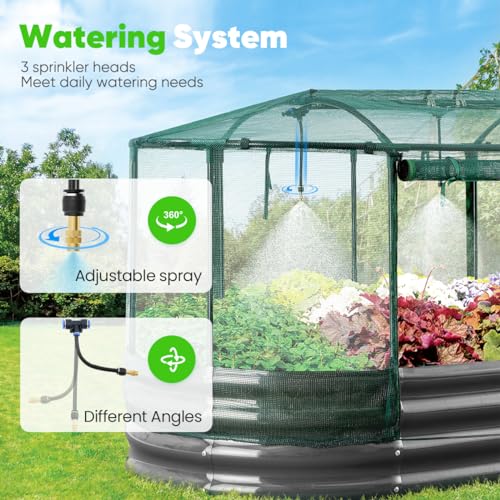 Galvanized Raised Garden Bed Kit with Self Watering System and Mesh Cover, 6x3x1Ft N108504