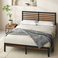 Queen Bamboo and Metal Platform Bed Frame Y484786