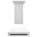 30 Inch Stainless Steel Range Hood with White Matte Shell and Matte Black Handle Z4654
