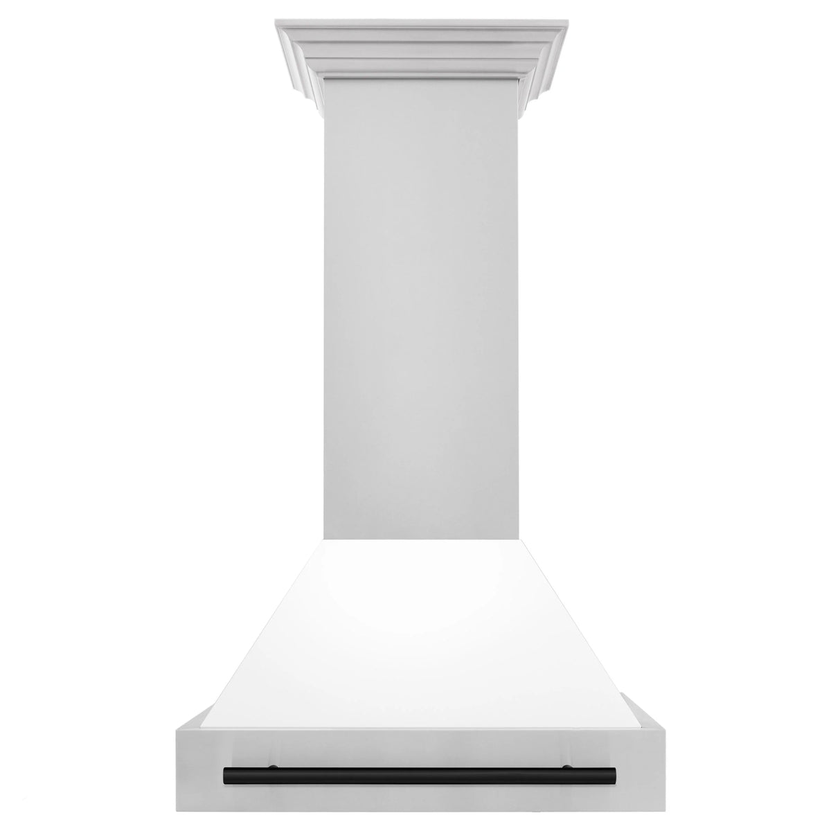 30 Inch Stainless Steel Range Hood with White Matte Shell and Matte Black Handle Z4654