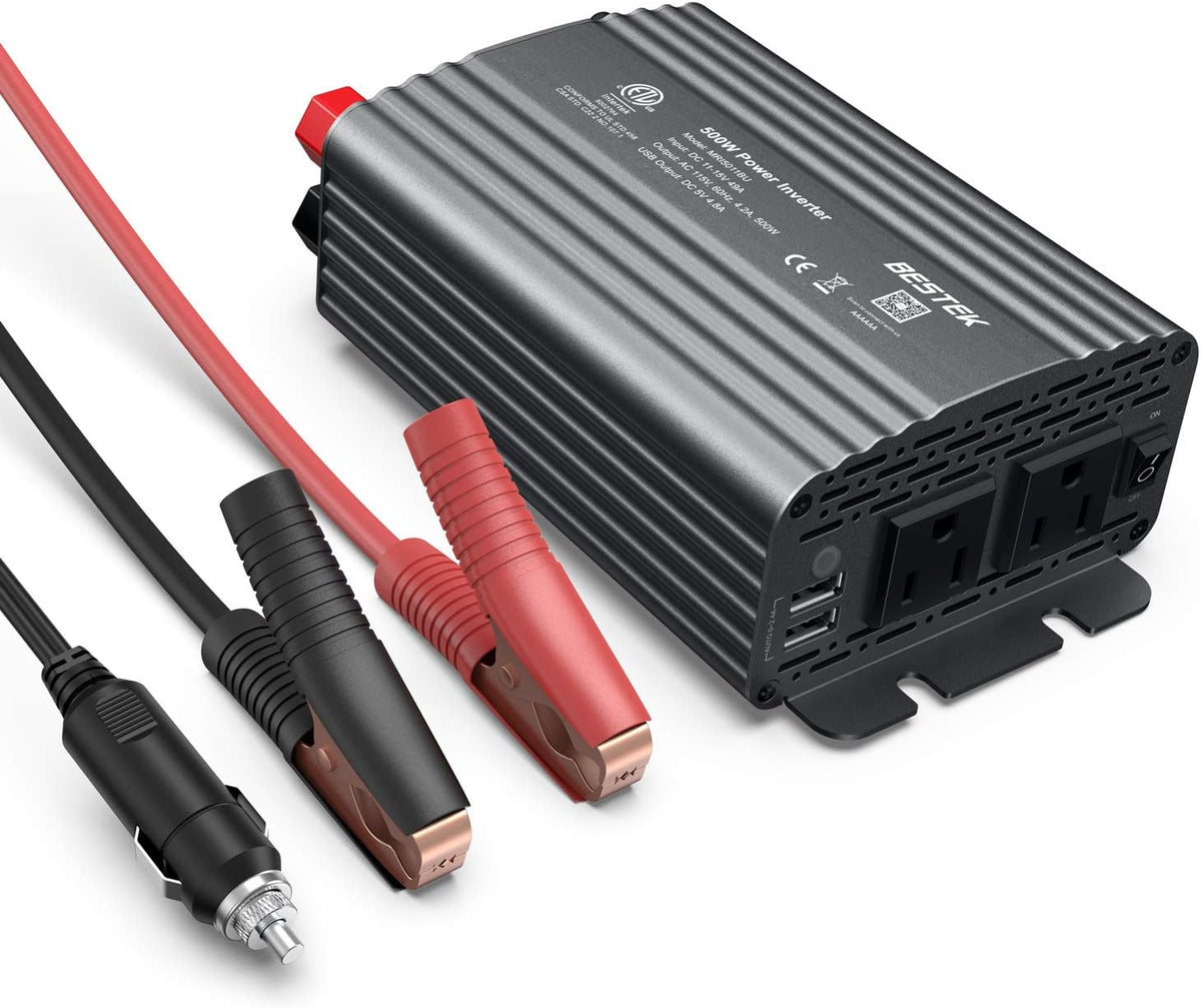 500W Power Inverter with Dual USB Car Charger Pack of 2 A105130