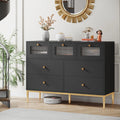 White 7 Drawer Glass Dresser P426
