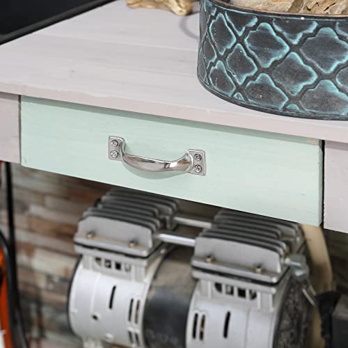 Light Gray Wooden Potting Bench Table with Sink and Drawer E1671