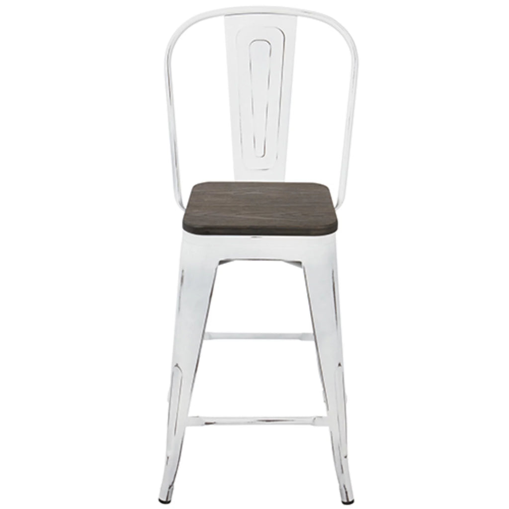 High Back Counter Stool Set of 2 M9427