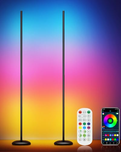 Corner Floor Lamp, Smart RGB LED Color Changing Standing Lamp A77767