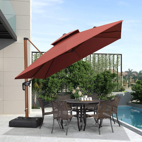 10ft Beige Cantilever Patio Umbrella K543454