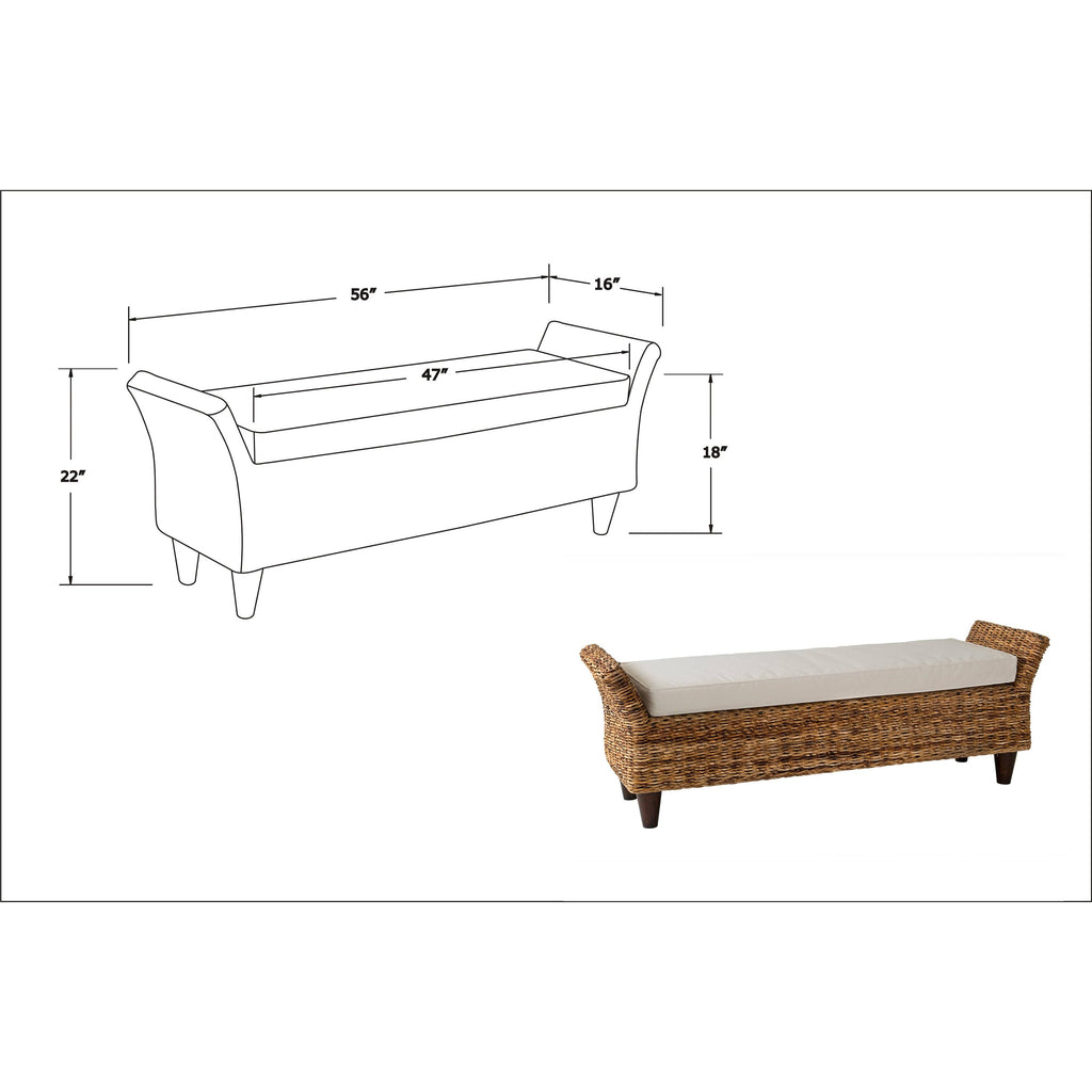 Brown Abaca Bench O18227