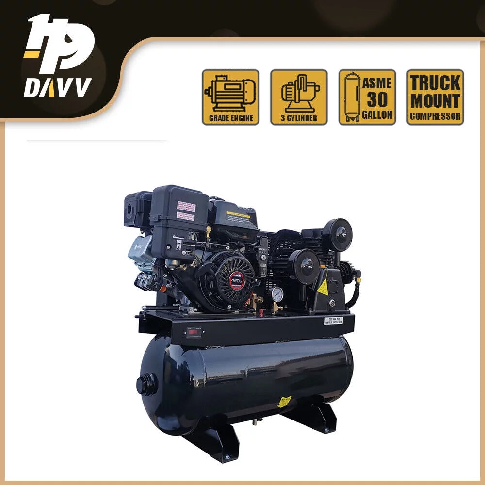 13HP 180psi Gas-Powered Air Compressor 420CC 30Gal I539193