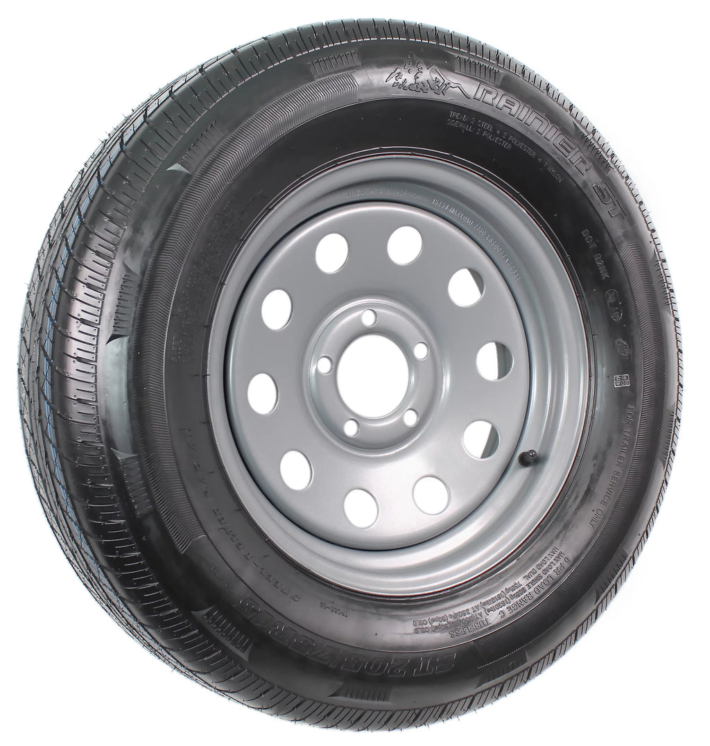 ST205/75R15 Trailer Tire with Silver Modular Wheel Rim M200