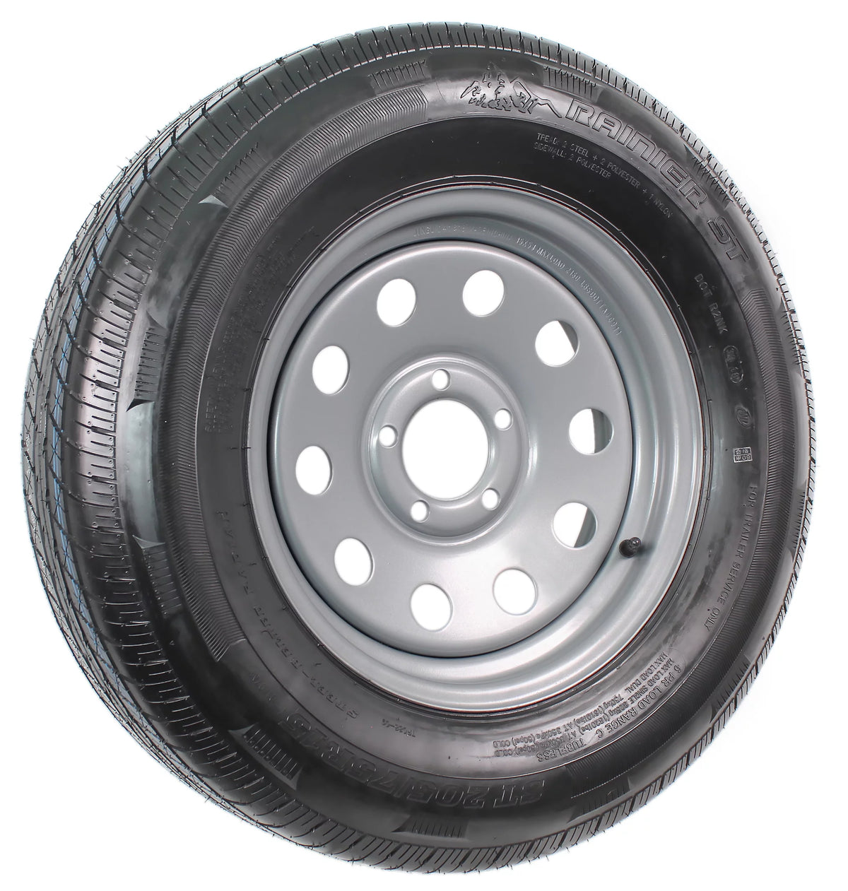 ST205/75R15 Trailer Tire with Silver Modular Wheel Rim M200