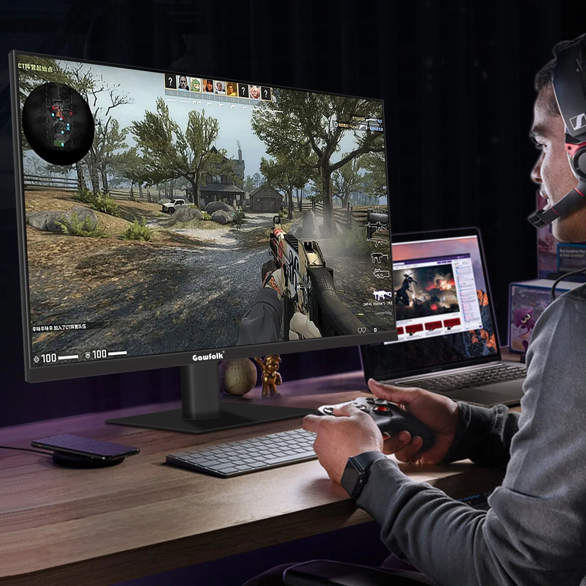 24.5 inch Curved Gaming Monitor 180hz FHD Frameless VA Black Y10463