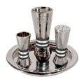 Aluminum Havdalah Set with Black Rings R87070