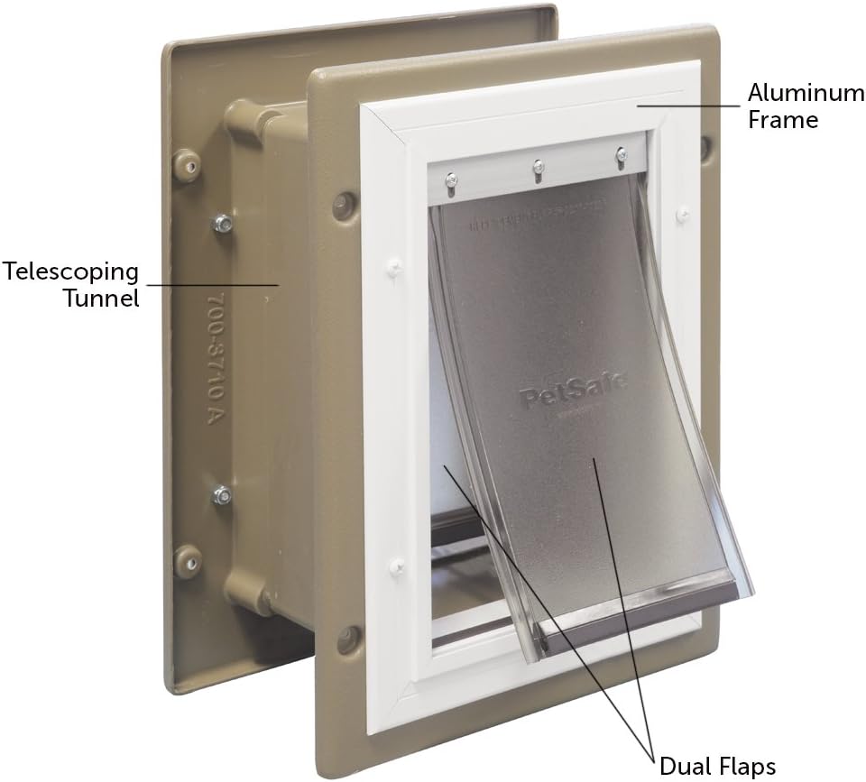 Aluminum Pet Door with Telescoping Tunnel, Medium C64236