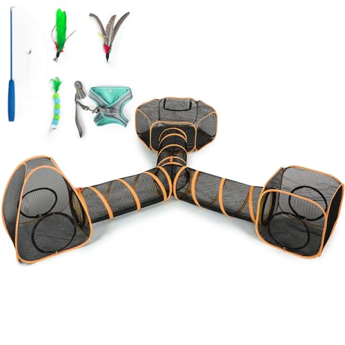 5 in 1 Outdoor Cat Tents with Tunnels T397395