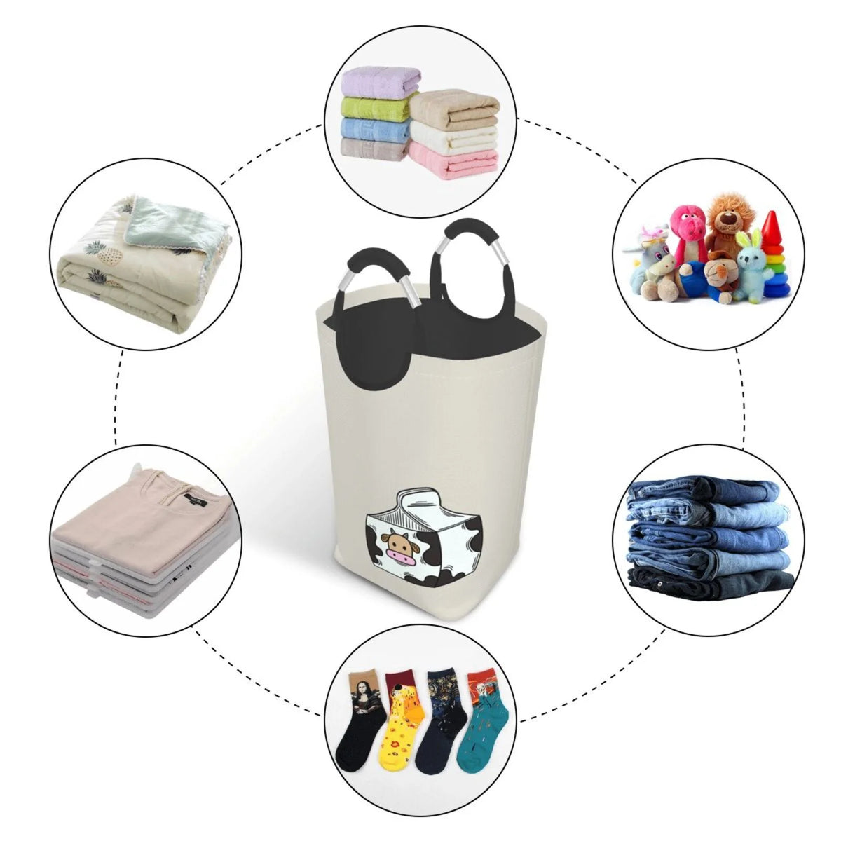 Collapsible Laundry Basket Hamper 50L P83373
