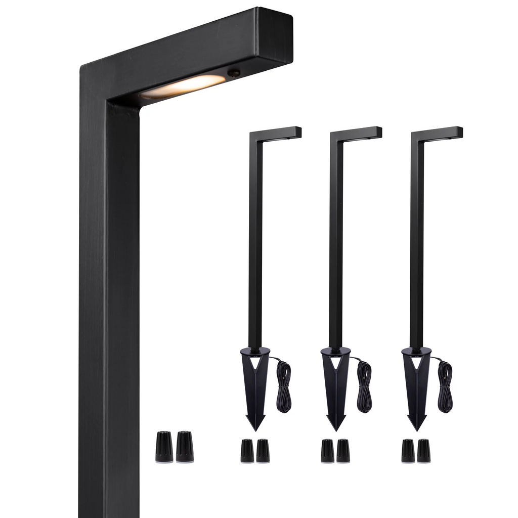 Black 12V Low Voltage LED Landscape Path Lights 4 Pack A94472
