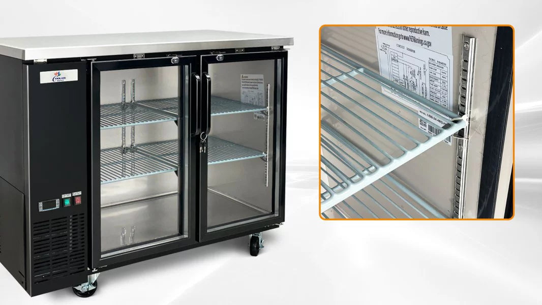 Black Glass Door Back Bar Refrigerator Beer Cooler with LED Lighting I711157