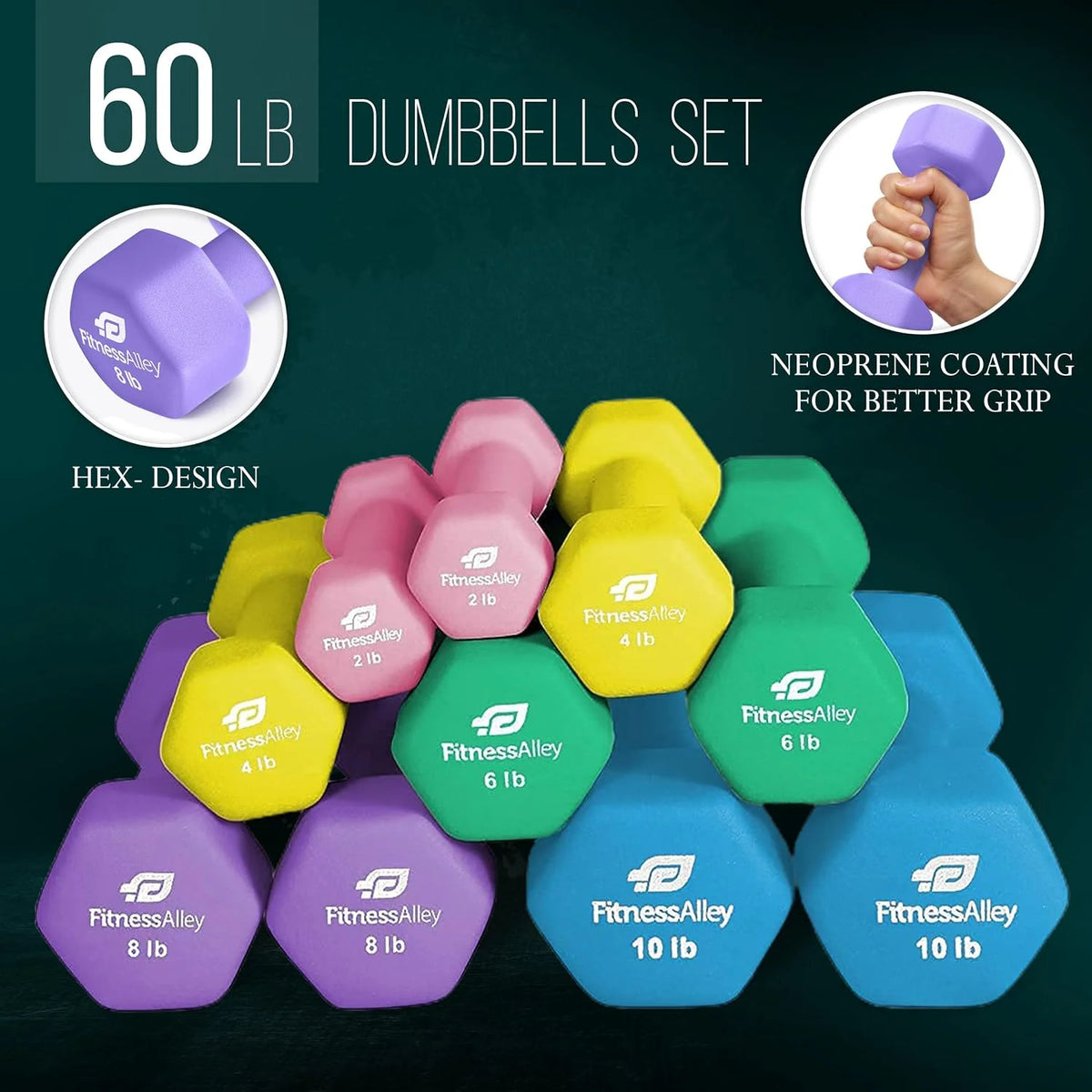 Neoprene Hex Dumbbells Set X30986