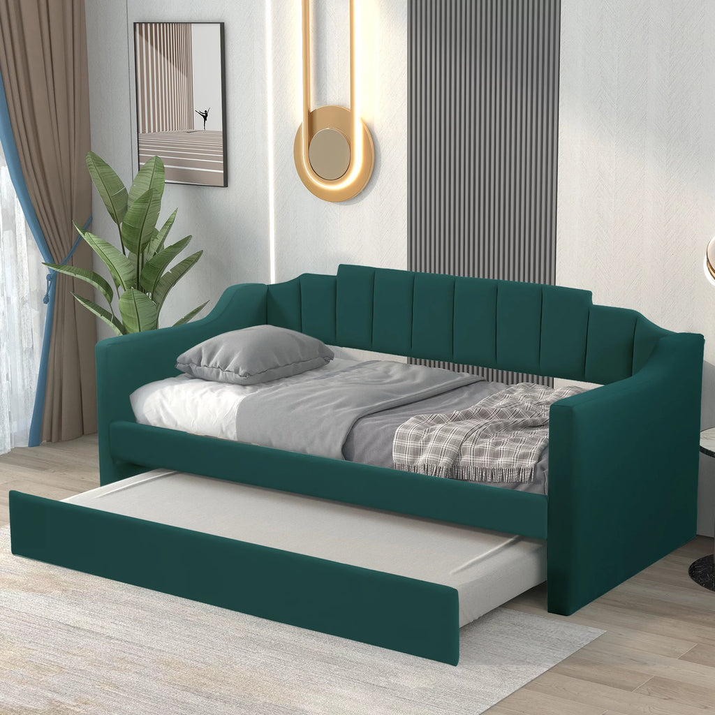 Upholstered Twin Daybed with Trundle P688