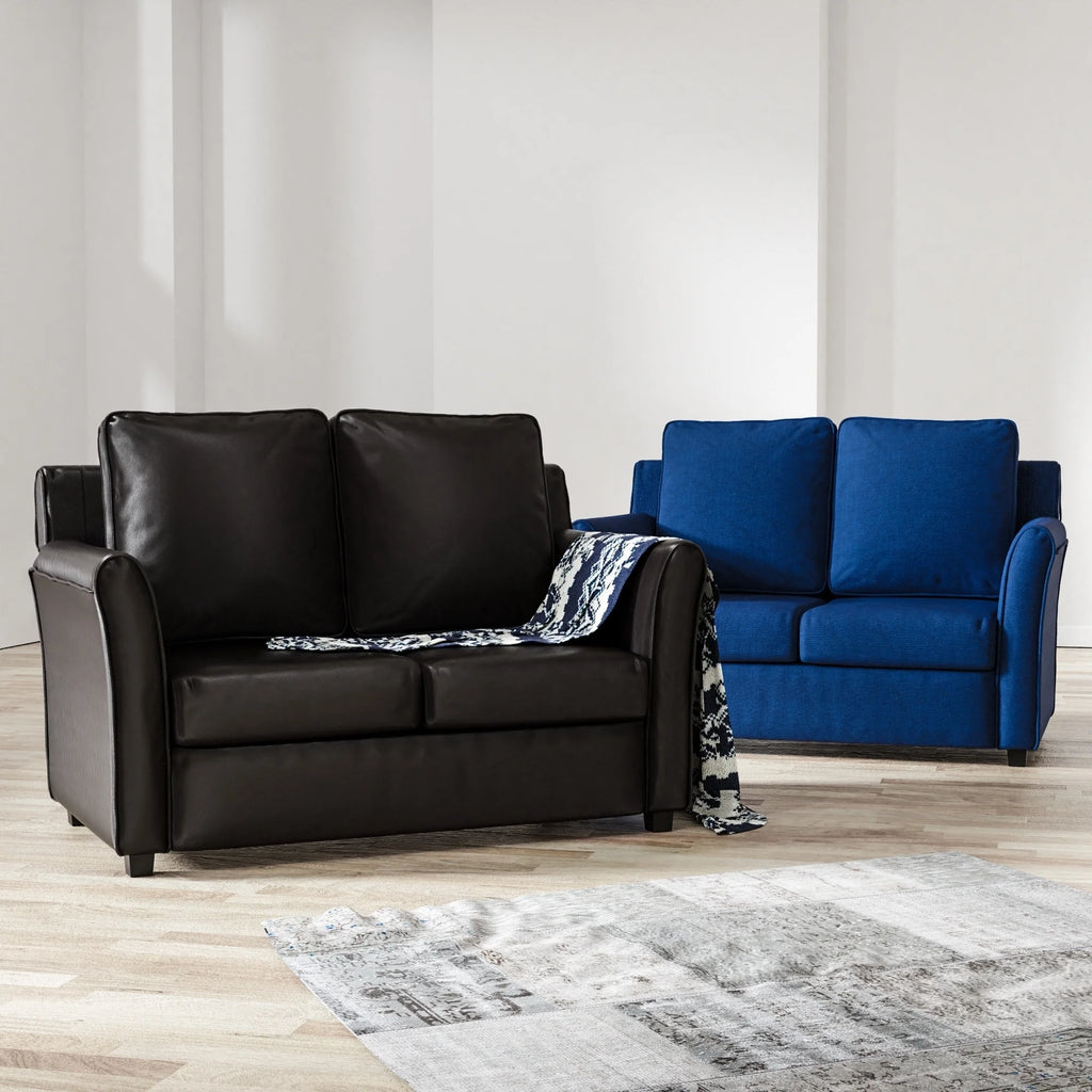 Dark Grey Faux Leather Loveseat X5673