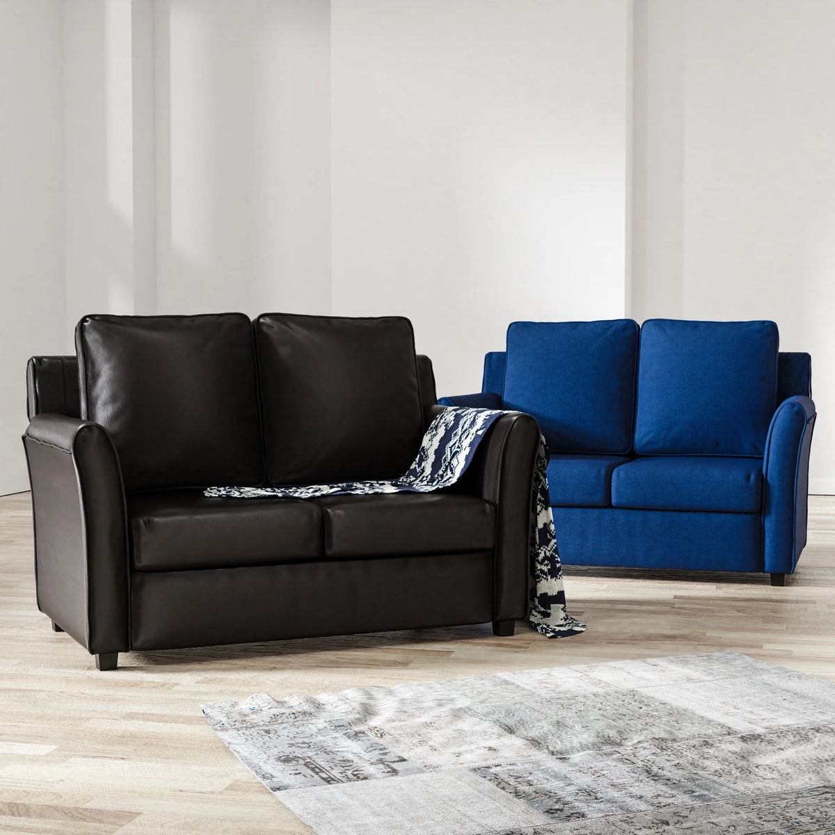 Dark Grey Faux Leather Loveseat X5673