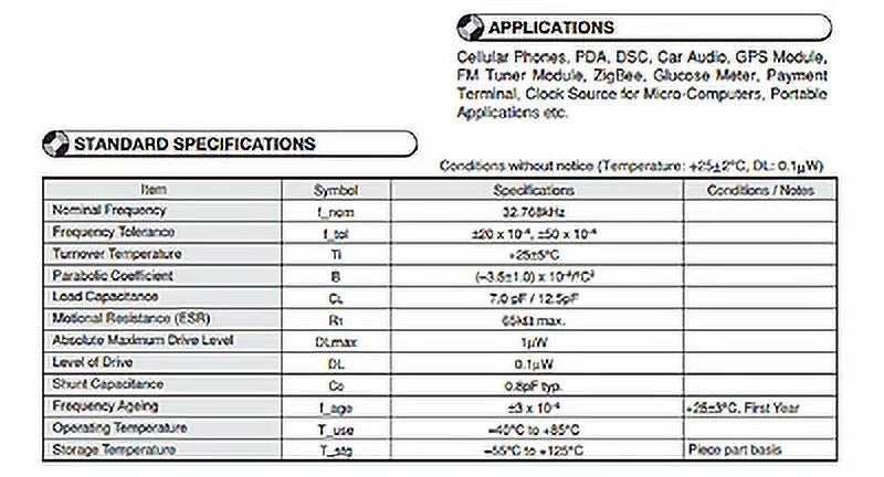 32.768KHZ 9pF Semi-Conductor W907