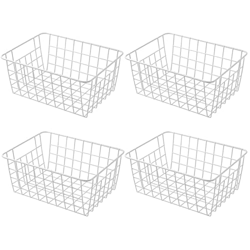 White Wire Storage Baskets Set of 4 G4649