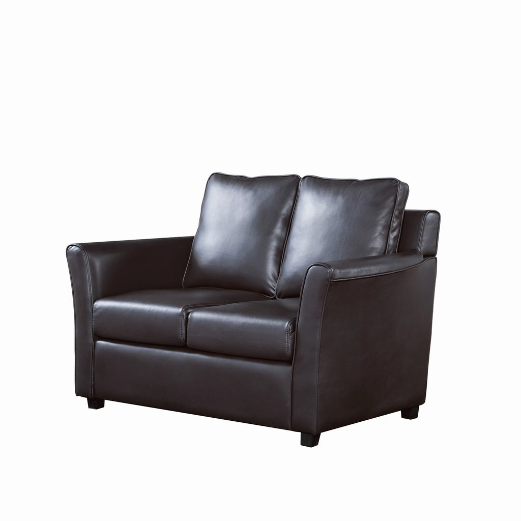 Dark Grey Faux Leather Loveseat X5673