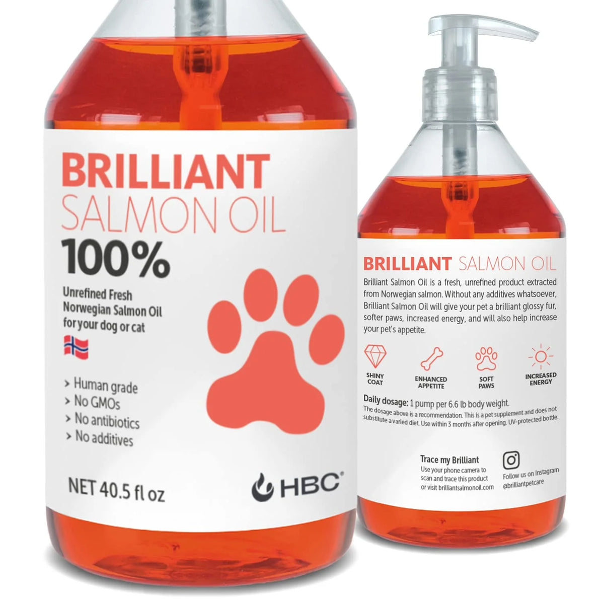 Salmon Oil for Dogs 40oz Omega 3 Fish Oil Liquid Supplement X836