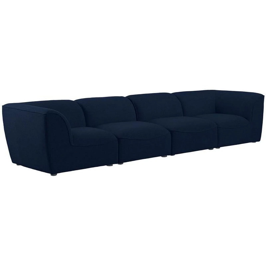 Navy Linen Textured Modular Sofa B12189