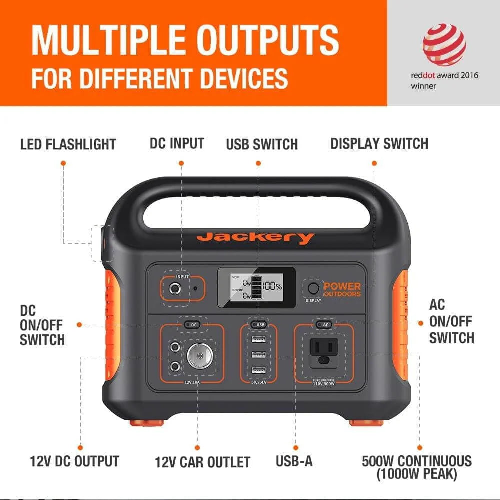 Portable Power Station 550 Wh Lithium-ion Battery 500W Output E934621