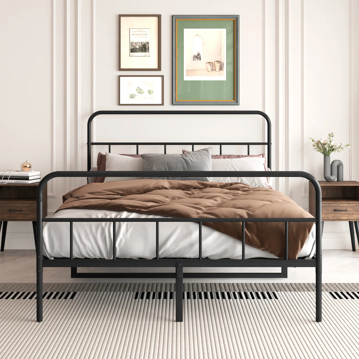Metal Platform Bed Frame with Headboard Full T613169