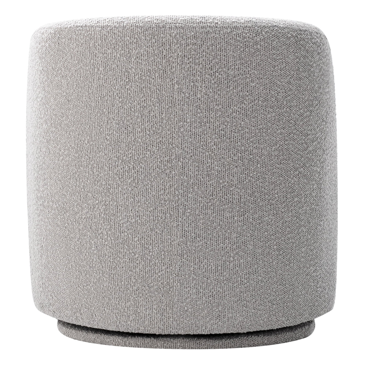 White Boucle Fabric Barrel Accent Chair E452